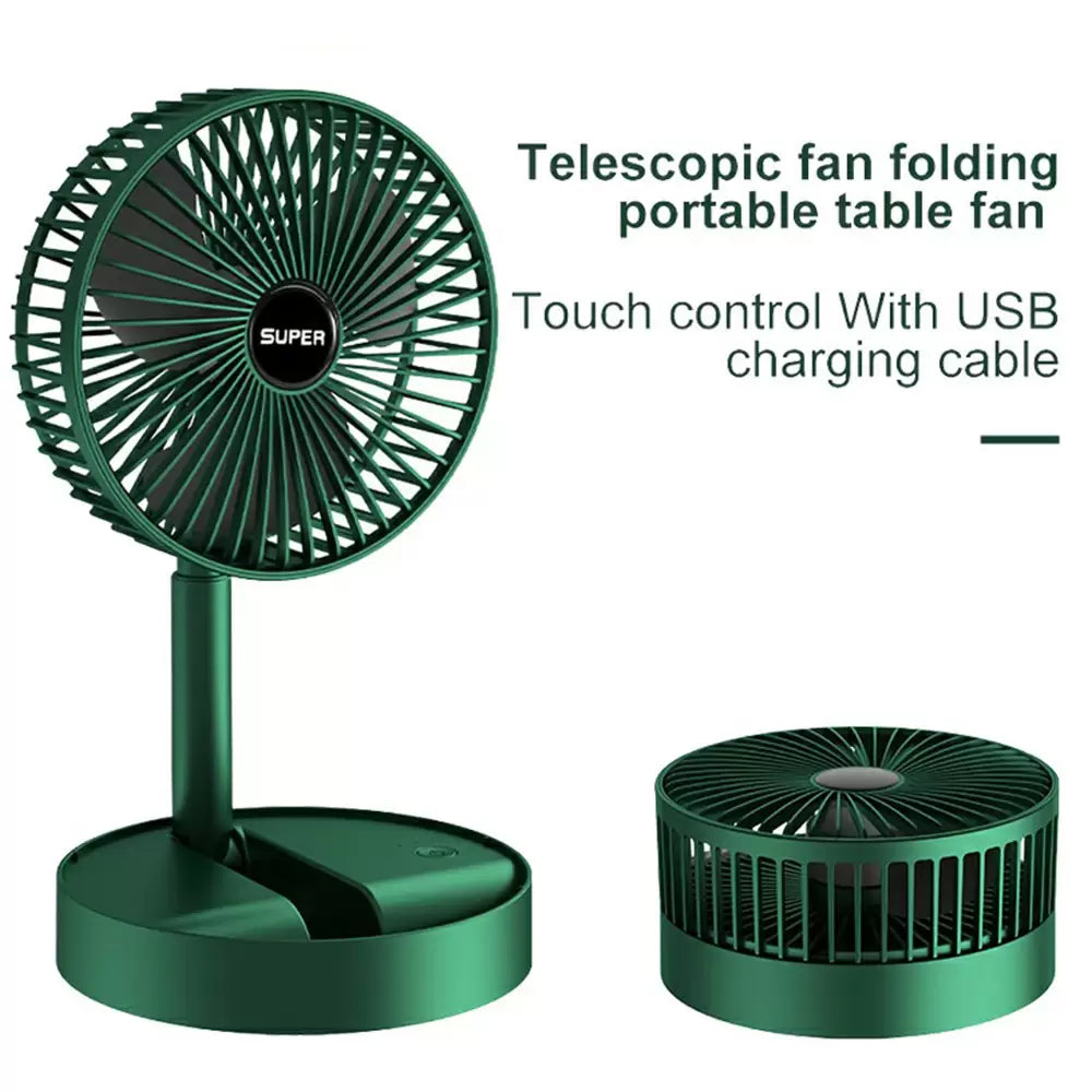 Naras Mini Fan Masaüstü Katlanabilir Şarjlı 3 Kademeli Vantilatör Telefon Stantlı 2in1 Taşınabilir
