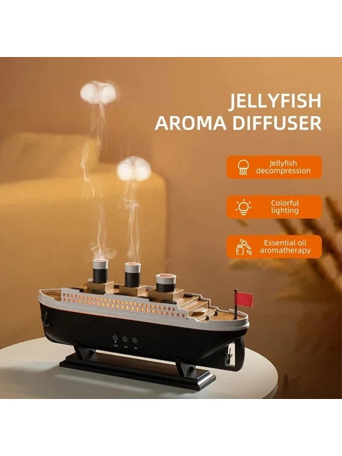 Naras Titanic Gemi Model Hava Nemlendirici Aroma Difüzörü Uzaktan Kumanda 250ml Kapasite
