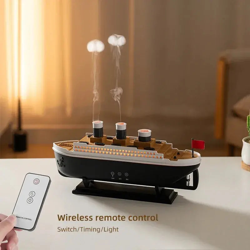 Naras Titanic Gemi Model Hava Nemlendirici Aroma Difüzörü Uzaktan Kumanda 250ml Kapasite